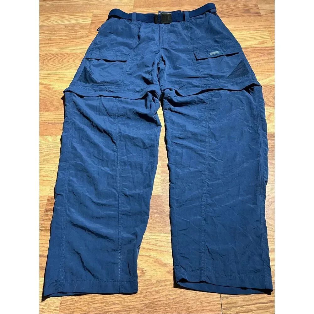 Magellan Outdoors Men’s Convertible Blue Water Repellent Fishing Pants XL